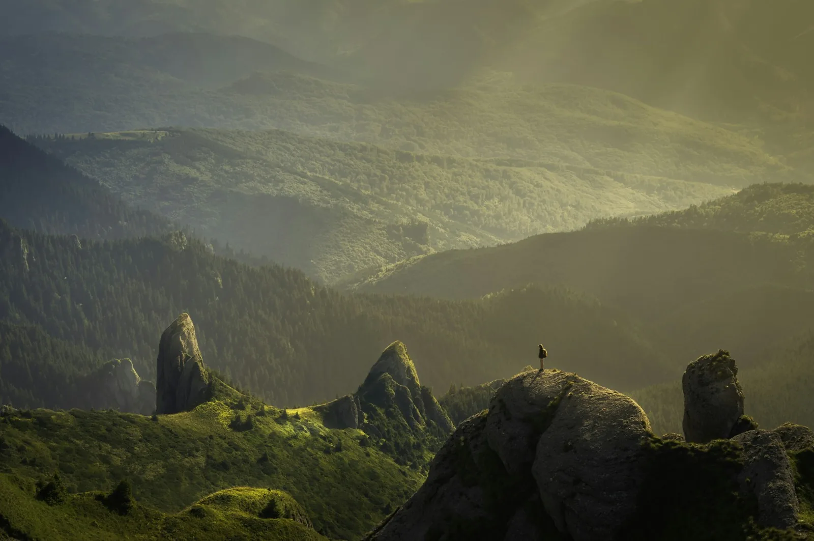 Sunlit landscape perfect for adventure travel